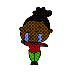 cartoon crying woman
