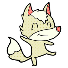 friendly cartoon wolf