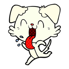 cartoon panting dog running