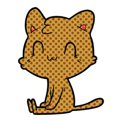 cartoon happy cat
