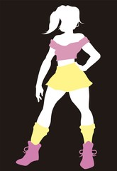 Vector silhouette of a fitness woman