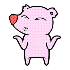 cartoon bear shrugging