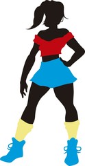 Fototapeta na wymiar Vector silhouette of a fitness woman