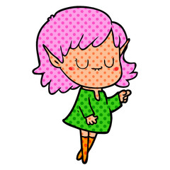 happy cartoon elf girl
