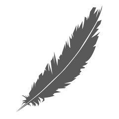 Fototapeta premium Simple icon of feather silhouette - concept of poet and whriter