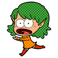 cartoon shocked elf girl