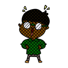 cartoon boy wearing spectacles