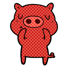 Obraz premium cartoon content pig