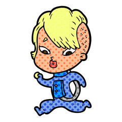 cartoon surprised girl