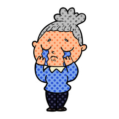 Obraz premium cartoon crying woman