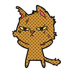 tough cartoon cat