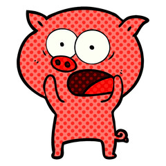 cartoon pig shouting