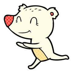 running polar bear cartoon