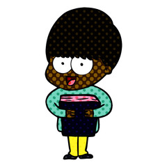 happy cartoon boy