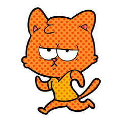 bored cartoon cat