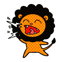 cartoon roaring lion