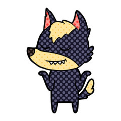 friendly cartoon wolf