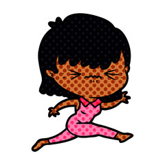 cartoon woman jumping