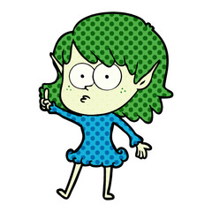 cartoon shocked elf girl