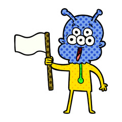 happy cartoon alien