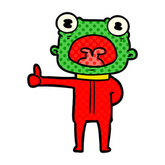 cartoon weird alien communicating