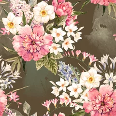 Fotobehang Watercolor vector floral pattern © zenina