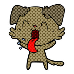 cartoon panting dog