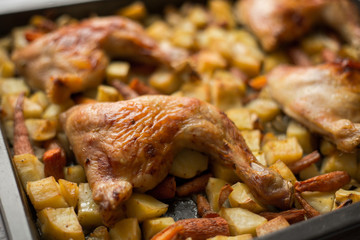 Roasted chicken with vegetables