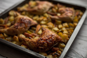 Roasted chicken with vegetables
