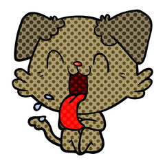 cartoon panting dog
