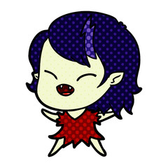cartoon laughing vampire girl
