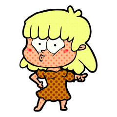 cartoon whistling girl