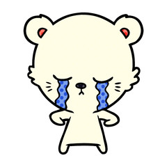 crying cartoon polar bear
