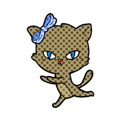 cute cartoon cat running