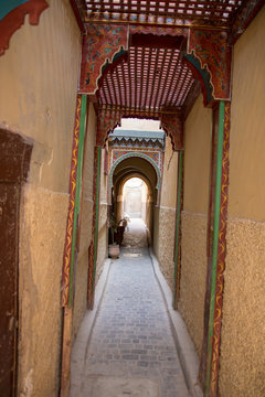 narrow old streets morocco marakech in the kasbah