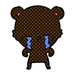 Obraz premium crying cartoon bear