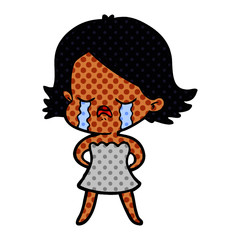 cartoon girl crying