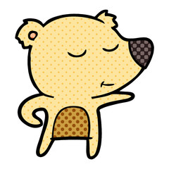 happy cartoon bear pointing