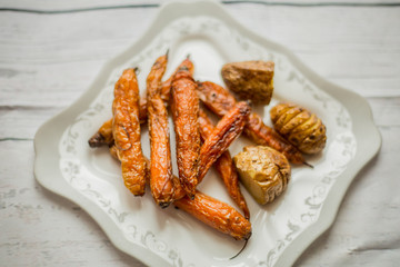 cooked carrots and potatoes diner