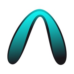 Simple logo Letter A 3D