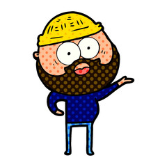 cartoon surprised bearded man