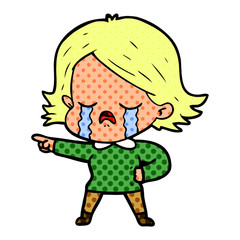 cartoon girl crying