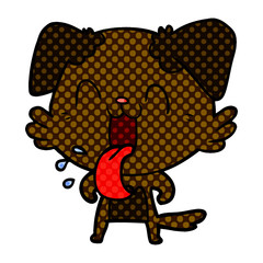 cartoon panting dog
