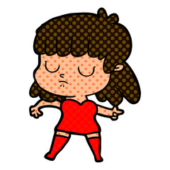 cartoon indifferent woman