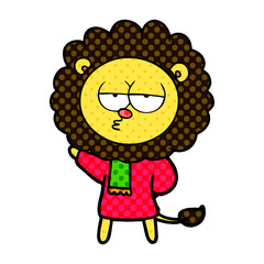 cartoon bored lion