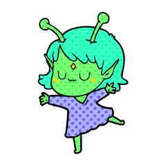 cartoon alien girl
