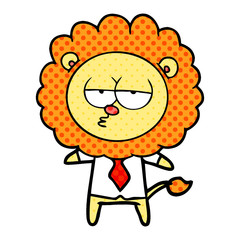 cartoon bored lion office worker