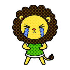 cartoon crying lion