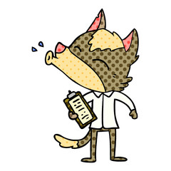 howling office wolf cartoon
