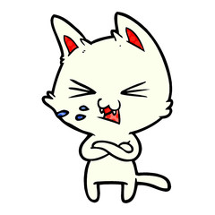 cartoon cat with crossed arms